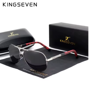 KINGSEVEN Zonnebril 7252 - Donkergrijs – Heren - Vrouwen - Gepolariseerd - UV400 - Piloot