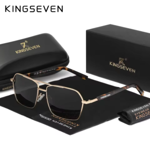 KINGSEVEN Zonnebril 9201 - Luipaard-Grijs – Heren - Vrouwen - Gepolariseerd - UV400 - Spiegelend - Rechthoek