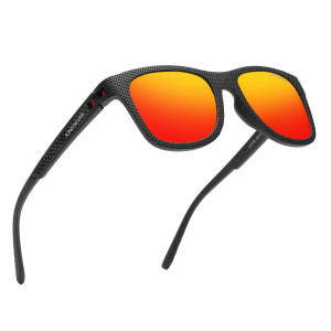 KINGSEVEN Zonnebril 745 - Zwart-Rood – Heren - Vrouwen - Gepolariseerd - UV400 - Sportief