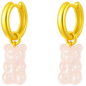 Hidzo oorbellen - Gummy Bear - Stainless Steel - Licht Roze