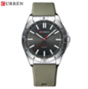 CURREN Horloge 8449 - Zilverkleurig-Groen – Heren - Quartz - Ronde Kast - Siliconen Band - Lichtgevend - Outdoor Sporthorloge - Waterbestendig