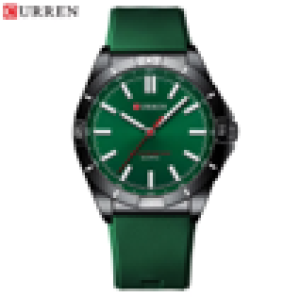 CURREN Horloge 8449 - Zilverkleurig-Groen – Heren - Quartz - Ronde Kast - Siliconen Band - Lichtgevend - Outdoor Sporthorloge - Waterbestendig