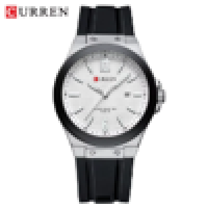 CURREN Horloge 8467 - Zilverkleurig-Zwart-Wit – Heren - Quartz - Ronde Kast - Siliconen Band - Kalender - Lichtgevend - Sporthorloge - Waterbestendig