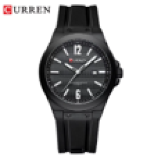 CURREN Horloge 8467 - Full Black – Heren - Quartz - Ronde Kast - Siliconen Band - Kalender - Lichtgevend - Sporthorloge - Waterbestendig