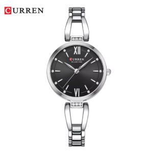 CURREN Horloge 9092 – Zilverkleurig Zwart – Dames – Quartz – 30 mm – Roestvrijstalen Band – Waterbestendig – Elegant & Tijdloos
