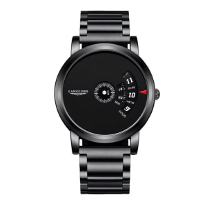 Langlishi Horloge 606 – Zwart – Heren - Quartz – Ronde Kast – Roestvrijstalen Band – Chronograaf – Weekweergave – Waterbestendig