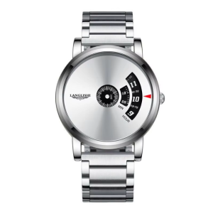 Langlishi Horloge 606 – Zilverkleurig – Heren - Quartz – Ronde Kast – Roestvrijstalen Band – Chronograaf – Weekweergave – Waterbestendig