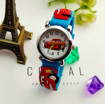 Hidzo Kinderhorloge Cars Ø 30 mm - Licht Blauw - Siliconen