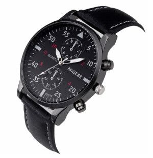 Hidzo Horloge Migeer Ø 37 mm - Zwart - Inclusief horlogedoosje