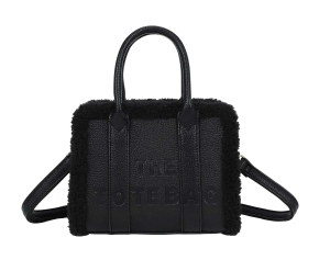 Zwarte teddy handtas – Luxe compacte crossbody tas