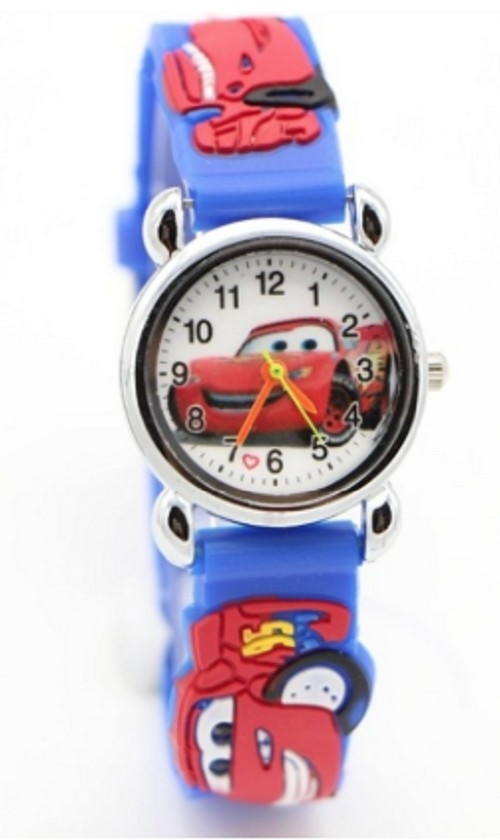 Hidzo Kinderhorloge Cars Ø 30 mm - Blauw - Siliconen
