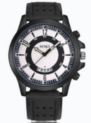 Hidzo Horloge Soki Ø 37 mm - Zwart - Inclusief horlogedoosje