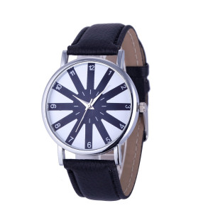 Hidzo Horloge Stripes Ø 37 mm - Zwart - Kunstleer