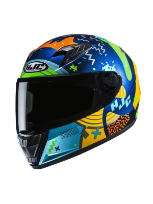 Kask integralny dziecięcy HJC Y10 Mika niebiesko-żółty + Gratisy