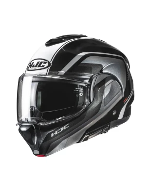 Kask szczękowy HJC F100 Reff czarno-biały + Gratisy
