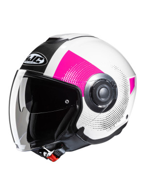 Kask otwarty HJC i40N Pyle biało-różowy + Gratisy