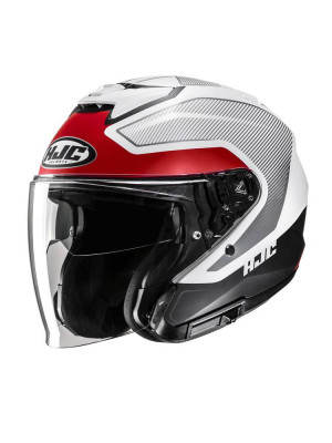 Kask otwarty HJC i31 Tevis szaro-czerwony + Gratisy