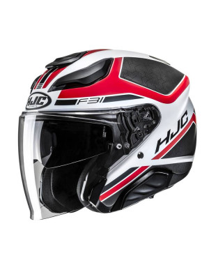 Kask otwarty HJC F31 Ceron czarno-czerwony + Gratisy