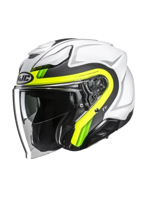 Kask otwarty HJC F31 Bask biało-żółty + Gratisy