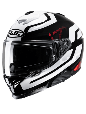 Kask integralny HJC i71 Enta czarno-biało-czerwony + Gratisy