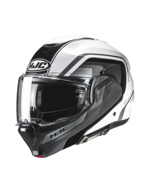 Kask szczękowy HJC F100 Reff szaro-biały + Gratisy