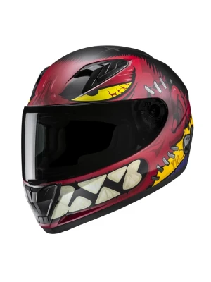 Kask integralny dziecięcy HJC Y10 Frank czerwono-czarny + Gratisy