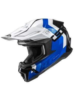 Kask enduro HJC C50 Primal biało-niebieski + Gratisy