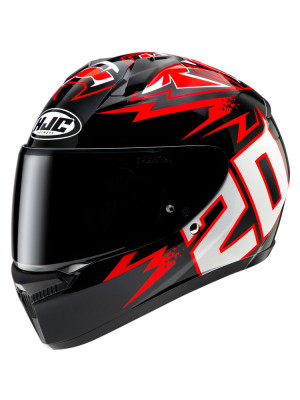 Kask integralny HJC C10 Diablo Mask czarno-czerwony + Gratisy