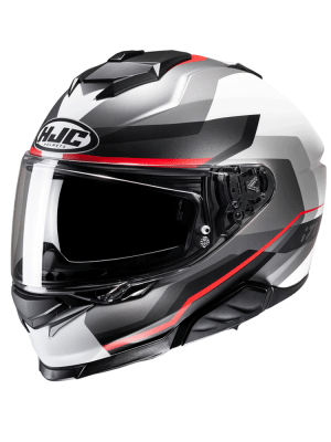 Kask integralny HJC i71 Nior szaro-biało-czerwony + Gratisy
