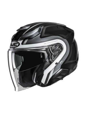 Kask otwarty HJC F31 Bask czarno-biały + Gratisy