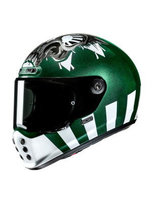 Kask integralny HJC V10 Crania zielono-biały + Gratisy