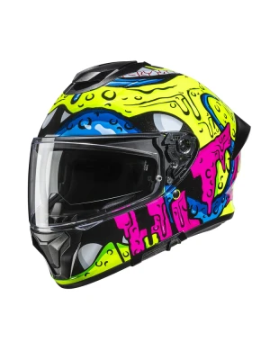 Kask integralny HJC C71 Squeeze żółto-różowy + Gratisy