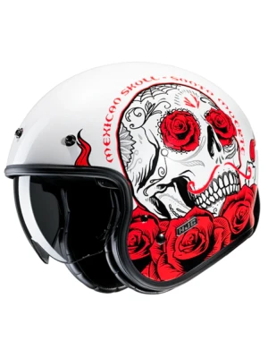 Kask otwarty HJC V31 Desto biało-czerwony + Gratisy