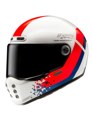 Kask integralny HJC V10 Fq20 Retro biało-czerwono-niebieski + Gratisy