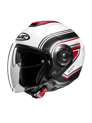 Kask otwarty HJC i40N Linia biało-czarny + Gratisy