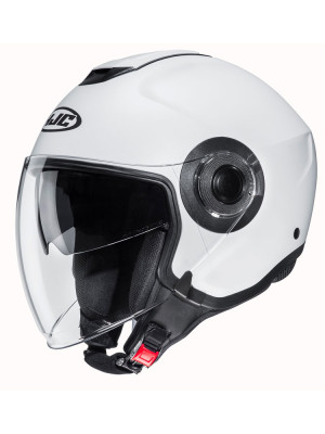 Kask otwarty HJC i40N Solid biały połysk + Gratisy