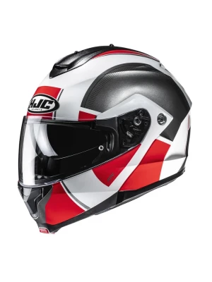 Kask szczękowy HJC C91N Jyn biało-czerwony + Gratisy