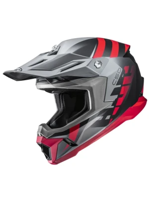 Kask enduro HJC C50 Mirage szaro-czerwony + Gratisy
