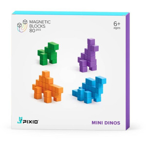 Pixio - Klocki Magnetyczne Mini Dinos 80, Story Series