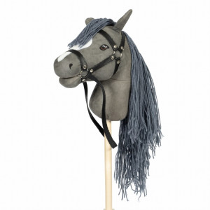 Astrup - Koń Na Kiju Hobby Horse - Szary, Z Otwartą Buzią