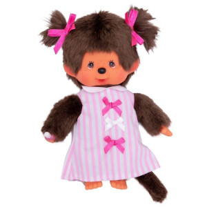 Monchhichi - Pluszowa Małpka 20Cm, Dziewczynka W Różowej Sukience