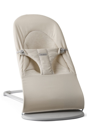 Babybjorn - Leżaczek Balance Soft Woven/Jersey Tri Fabric, Jasny Beż