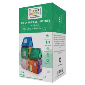 Cleverclixx - Klocki Magnetyczne Brick Tiles Pack Intense - 16 El.