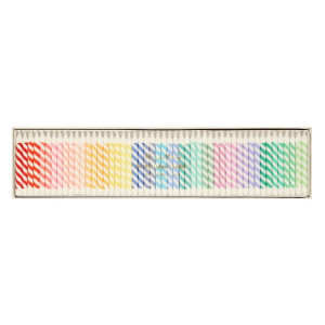 Meri Meri - Świeczki Urodzinowe Rainbow Striped Mini Candles 50Szt.