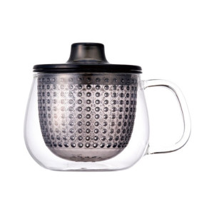Kinto - Szklany Kubek Do Herbaty Z Zaparzaczem Unitea 350Ml - Gray