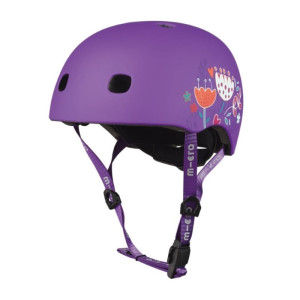 Micro - Kask Dziecięcy, Fioletowy W Kwiatki