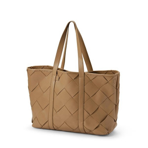Elodie Details - Torba Dla Mam Z Przewijakiem Braided Leather - Caramel Brown