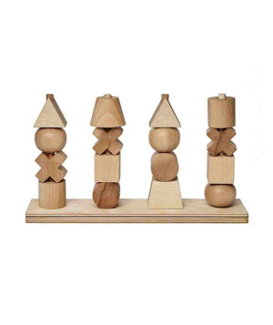 Wooden Story - Drewniana Układanka Płotek Xl - Naturalna