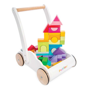 Le Toy Van - Pchacz Drewniany Z Klockami Rainbow Cloud