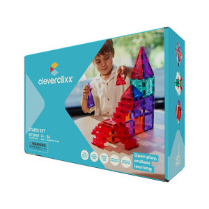 Cleverclixx - Klocki Magnetyczne Ze Schodami - Stairs Set Intense 34 El.